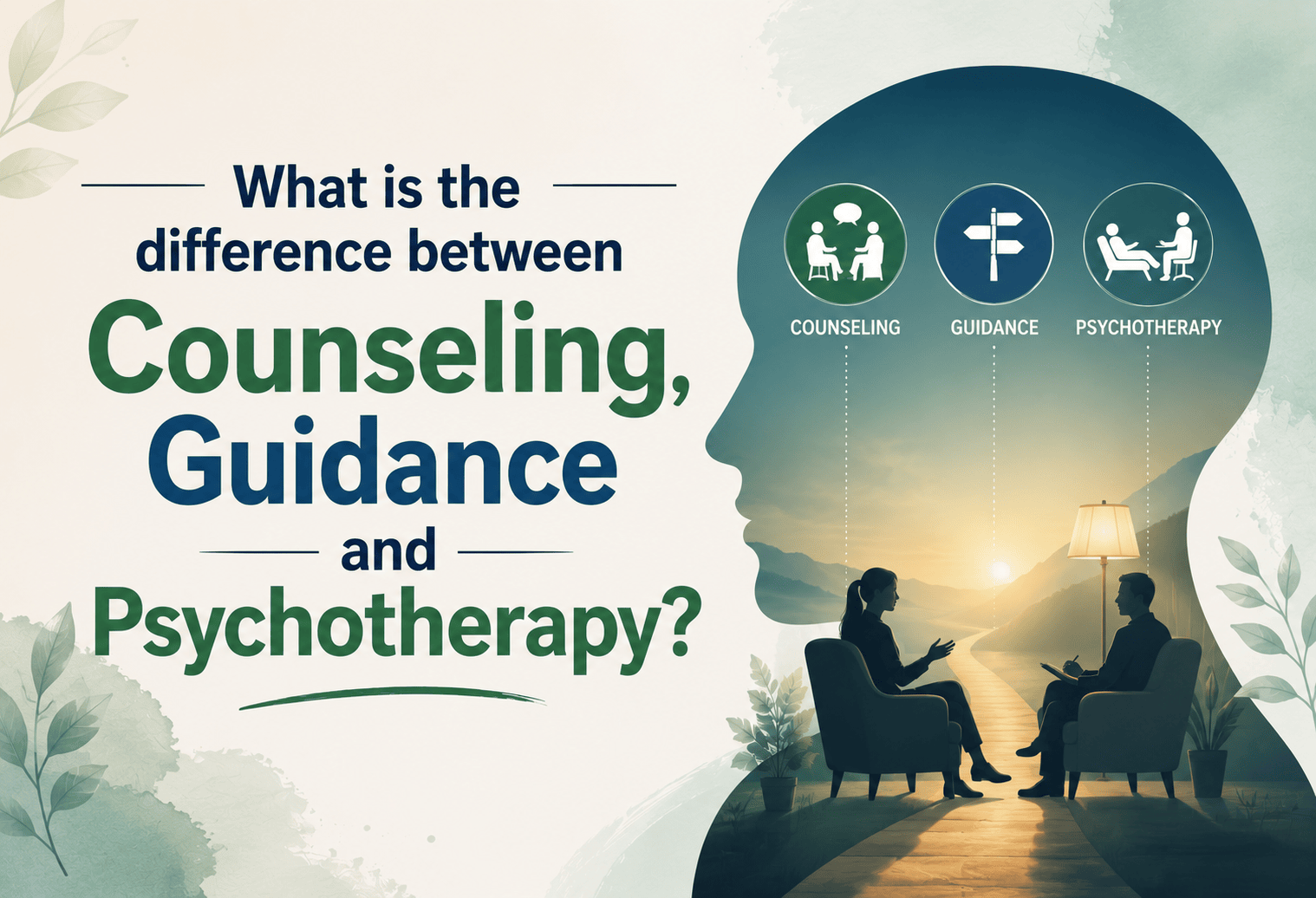 difference between Counseling, Guidance and Psychotherapy